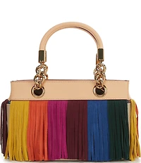 Kurt Geiger London Kensington Suede East-West Rainbow Fringe Beaded Bag