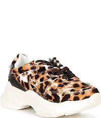 Kurt Geiger London Starlight Leopard Lace Up Crystal Embellished Sneakers