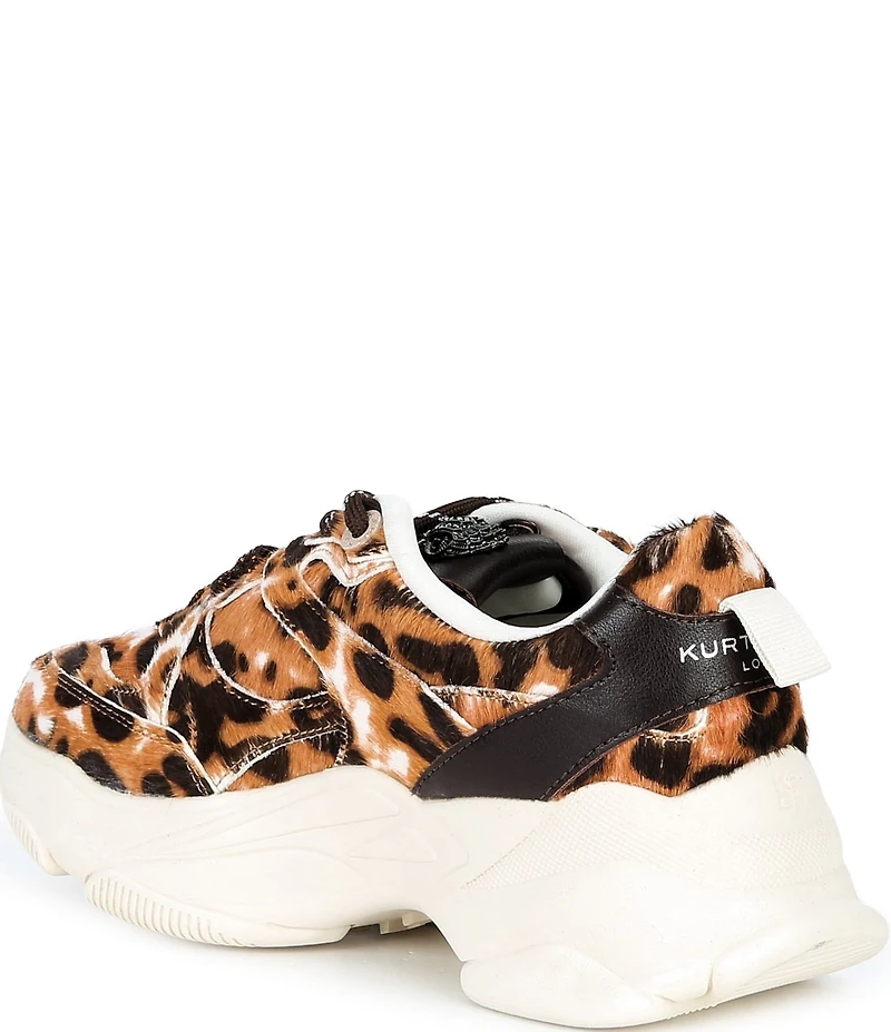 Kurt Geiger London Starlight Leopard Lace Up Crystal Embellished Sneakers