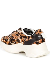 Kurt Geiger London Starlight Leopard Lace Up Crystal Embellished Sneakers