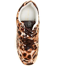 Kurt Geiger London Starlight Leopard Lace Up Crystal Embellished Sneakers