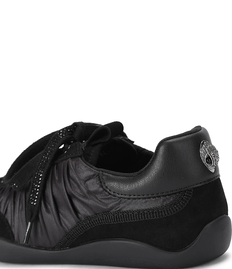 Kurt Geiger London Sterling Gathered Embellished Lace Up Sneakers