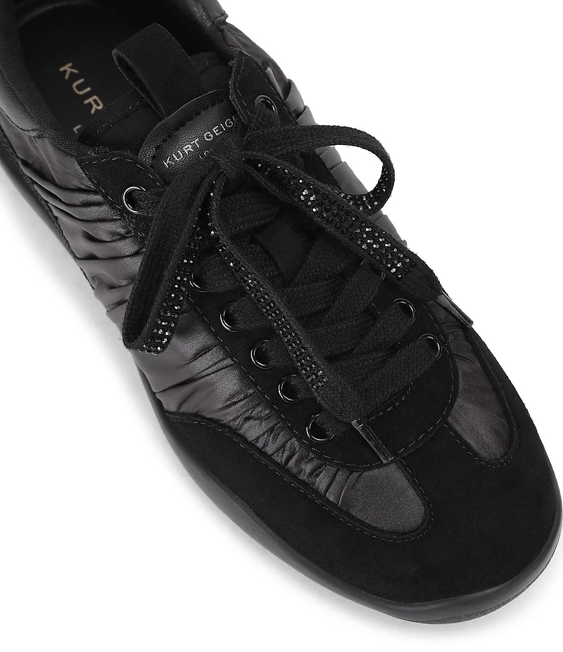 Kurt Geiger London Sterling Gathered Embellished Lace Up Sneakers