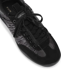 Kurt Geiger London Sterling Gathered Embellished Lace Up Sneakers