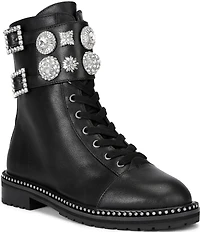 Kurt Geiger London Stoop Stud Leather Ornamented Combat Boots