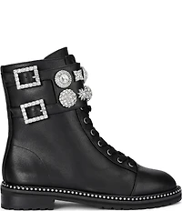 Kurt Geiger London Stoop Stud Leather Ornamented Combat Boots