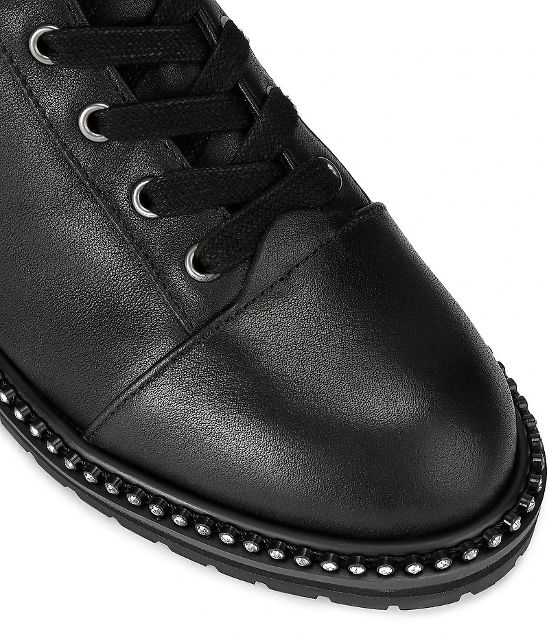 Kurt Geiger London Stoop Stud Leather Ornamented Combat Boots