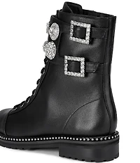 Kurt Geiger London Stoop Stud Leather Ornamented Combat Boots