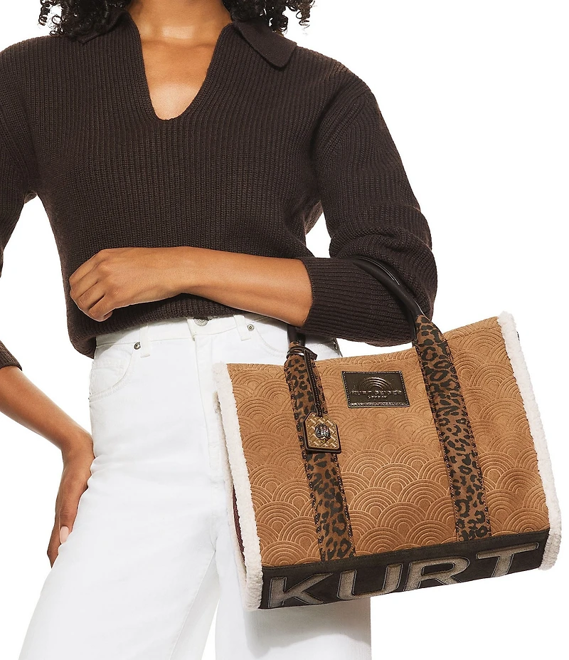 Kurt Geiger London Suede & Leather Southbank Satchel Bag