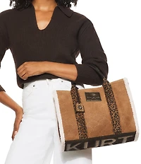 Kurt Geiger London Suede & Leather Southbank Satchel Bag