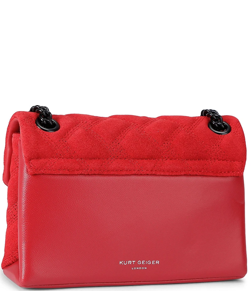 Kurt Geiger London Suede Leather Mini Kensington Convertible Crossbody Bag