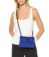 Kurt Geiger London Suede Leather Mini Kensington Convertible Crossbody Bag