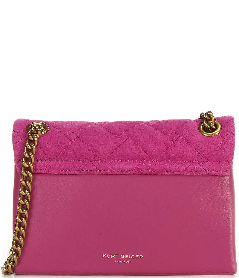 Kurt Geiger London Suede Leather Mini Kensington Convertible Crossbody Bag