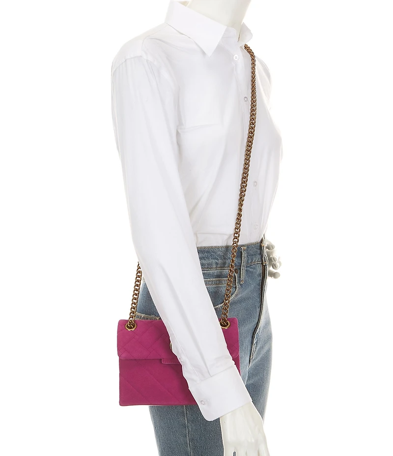 Kurt Geiger London Suede Leather Mini Kensington Convertible Crossbody Bag
