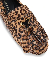 Kurt Geiger London Tassel Leopard Calf Hair Fringe Moccasin Loafers