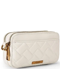Kurt Geiger London Two Zip Kensington Kurt Quilted Leather Camera Crossbody Bag