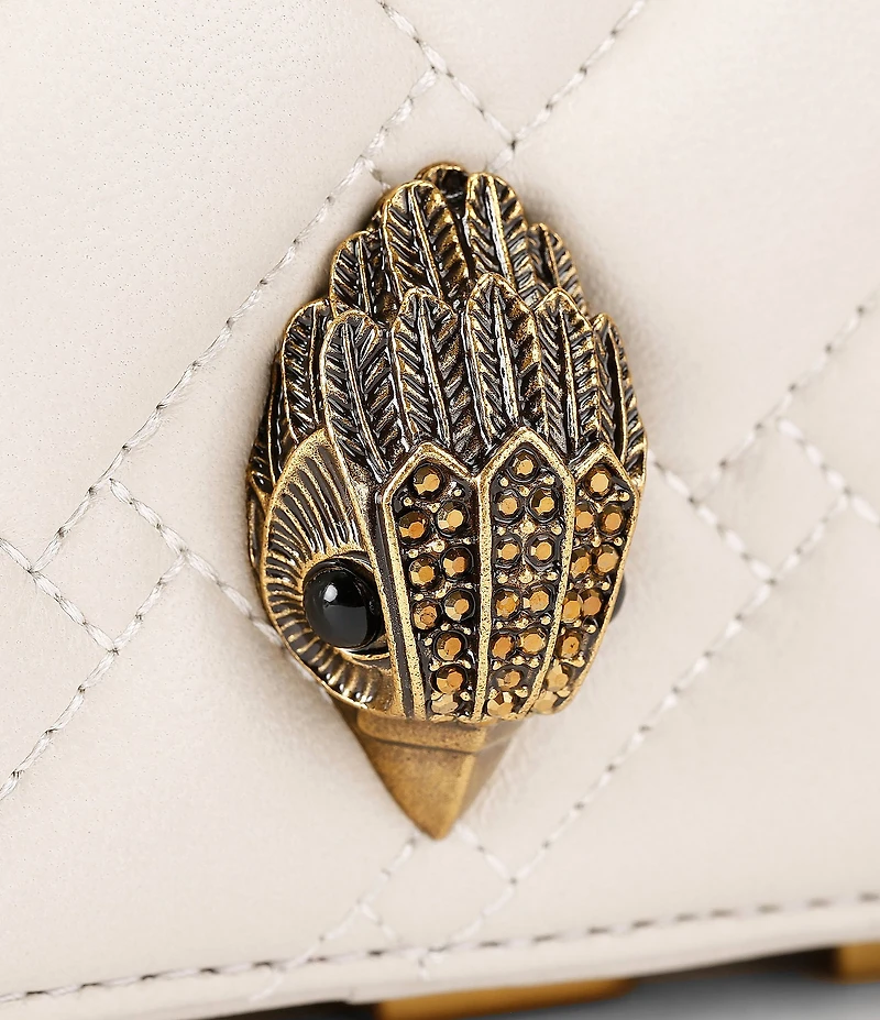 Kurt Geiger London Two Zip Kensington Kurt Quilted Leather Camera Crossbody Bag