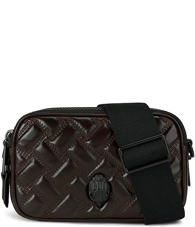 Kurt Geiger London Two Zip Kensington Quilted Leather Camera Crossbody Bag