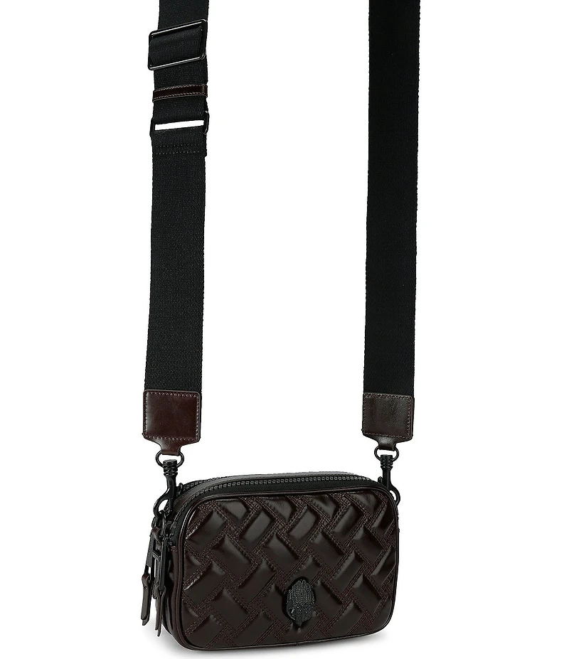 Kurt Geiger London Two Zip Kensington Quilted Leather Camera Crossbody Bag
