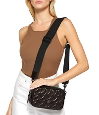 Kurt Geiger London Two Zip Kensington Quilted Leather Camera Crossbody Bag