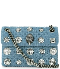 Kurt Geiger London Velvet Mini Kensington Jewled Crossbody Bag