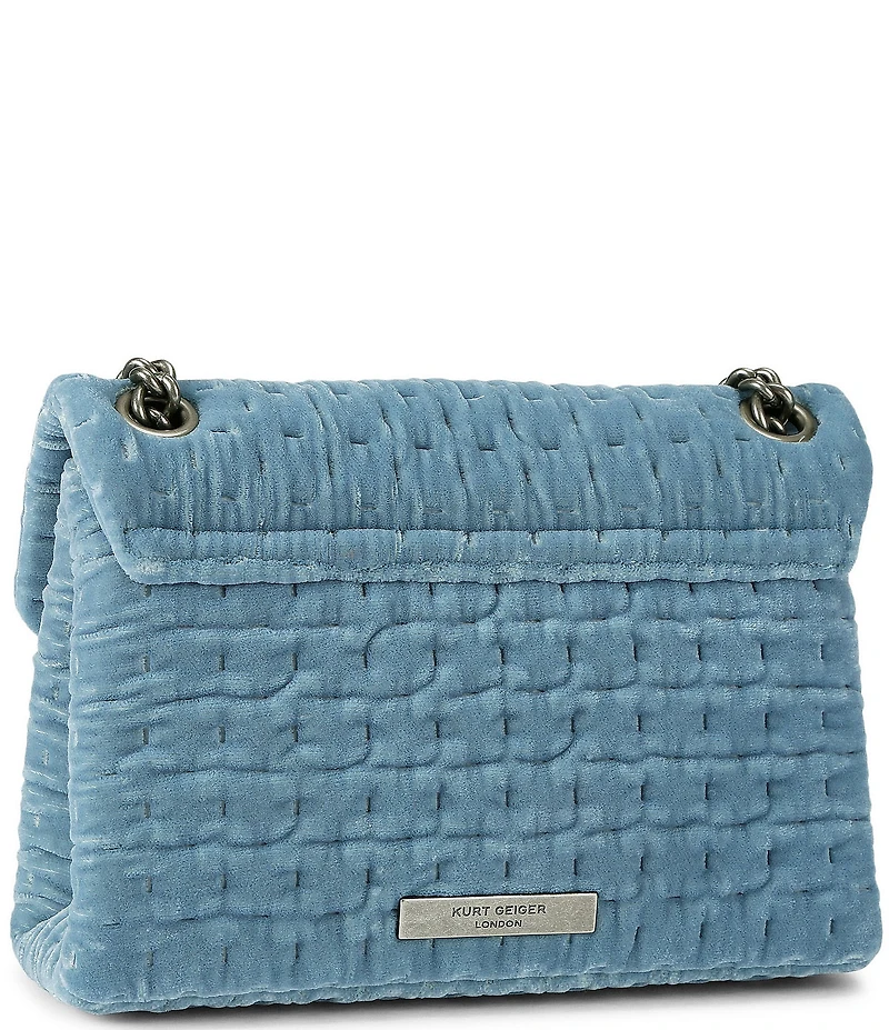 Kurt Geiger London Velvet Mini Kensington Jewled Crossbody Bag