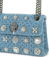 Kurt Geiger London Velvet Mini Kensington Jewled Crossbody Bag