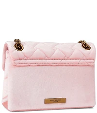 Kurt Geiger London Velvet Mini Kensington Rhinestoned Heart Convertible Crossbody Bag
