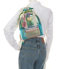 Kurt Geiger London Southbank Small Glitter Vinyl Clear Backpack