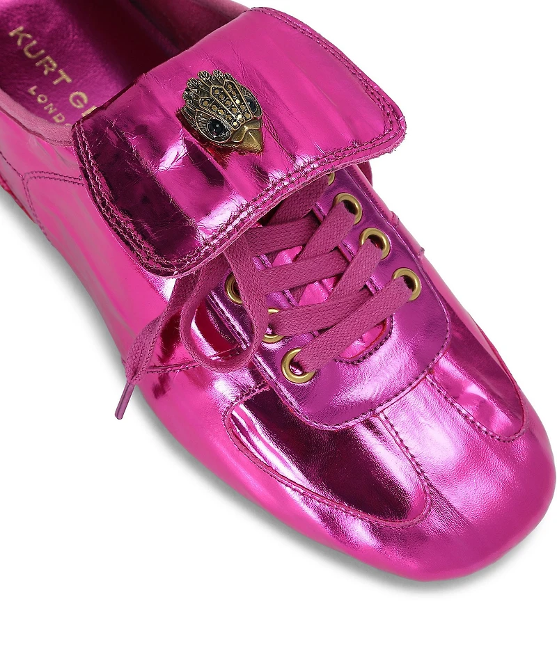 Kurt Geiger London Wembley Metallic Logo Ornament Leather Sneakers