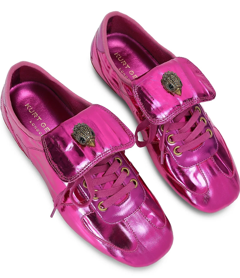 Kurt Geiger London Wembley Metallic Logo Ornament Leather Sneakers