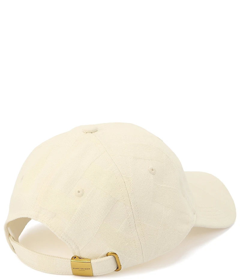Kurt Geiger London White Denim Baseball Cap
