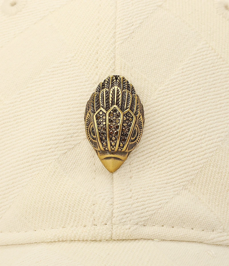 Kurt Geiger London White Denim Baseball Cap