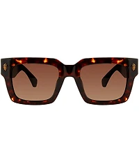 Kurt Geiger London Women's KGL1019 58mm Polarized Havana Square Sunglasses