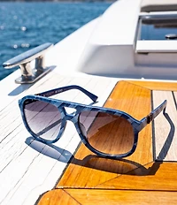 Kurt Geiger London Women's KGL1020 58mm Denim Print Square Sunglasses