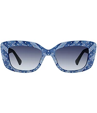Kurt Geiger London Women's KGL1021 52mm Rectangle Denim Print Sunglasses
