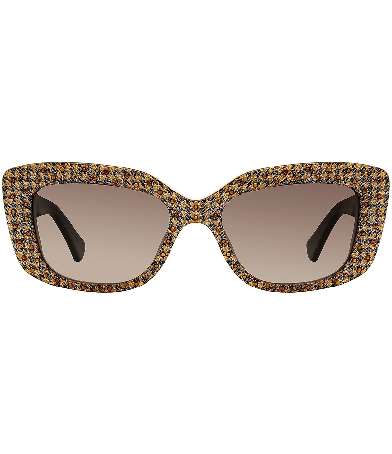Kurt Geiger London Women's KGL1021 52mm Rectangle Houndstooth Sunglasses
