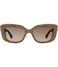 Kurt Geiger London Women's KGL1021 52mm Rectangle Houndstooth Sunglasses