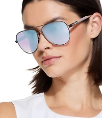 Kurt Geiger London Women's KGL1023 63mm Aviator Sunglasses