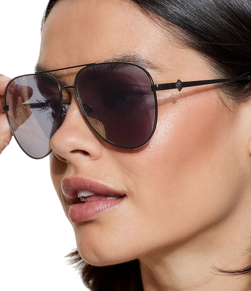 Kurt Geiger London Women's KGL1027 65mm Aviator Logo Lens Sunglasses