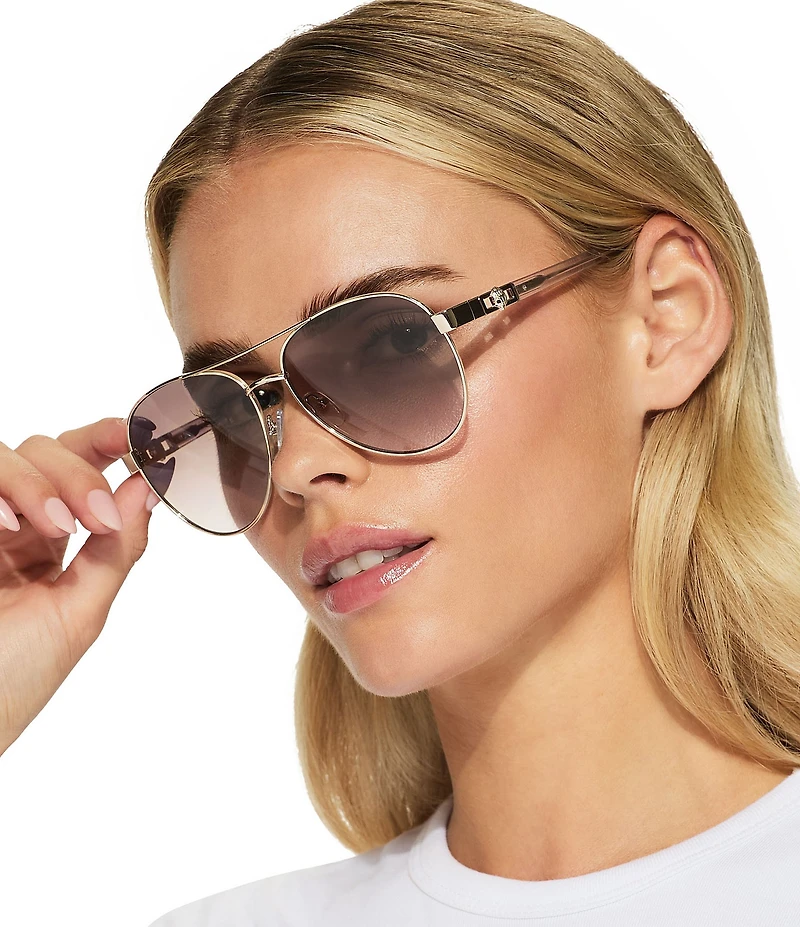 Kurt Geiger London Women's KGL1036 57mm Aviator Sunglasses