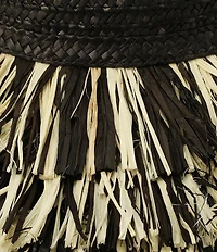 Kurt Geiger London Woven Straw Fringe Layered Brim Sun Hat