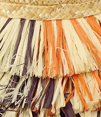 Kurt Geiger London Woven Straw Fringe Layered Brim Sun Hat