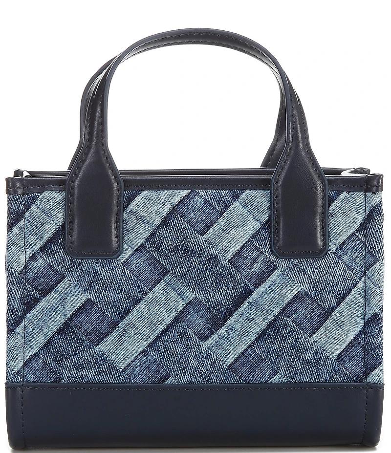 Kurt Geiger London Extra Small Kensington Denim Contrast Trim Square Tote Bag