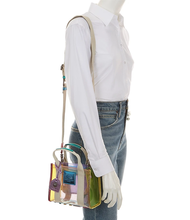 Kurt Geiger London Southbank XS Glitter Rainbow Vinyl Clear Tote Bag