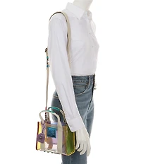 Kurt Geiger London Southbank XS Glitter Rainbow Vinyl Clear Tote Bag