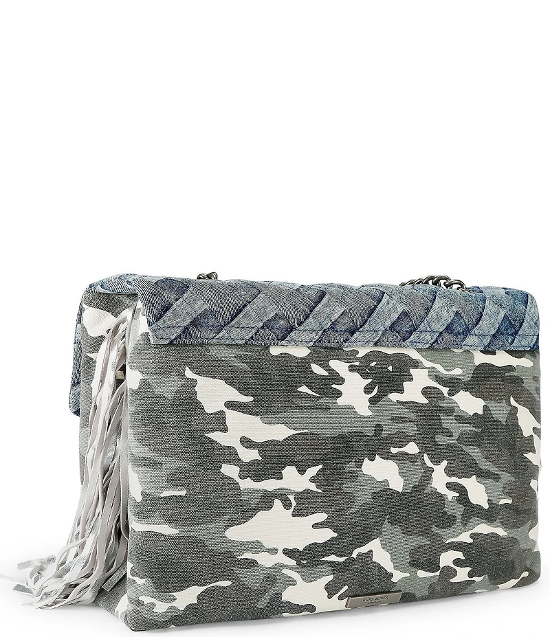 Kurt Geiger London XXL Crystal Kensington Denim Camo Crossbody Shoulder Bag