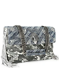 Kurt Geiger London XXL Crystal Kensington Denim Camo Crossbody Shoulder Bag