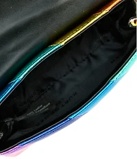 Kurt Geiger London Mini Kensington Metallic Rainbow Striped Crossbody Bag