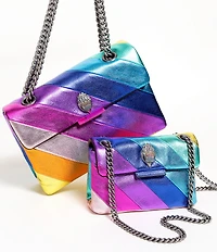 Kurt Geiger London Mini Kensington Metallic Rainbow Striped Crossbody Bag